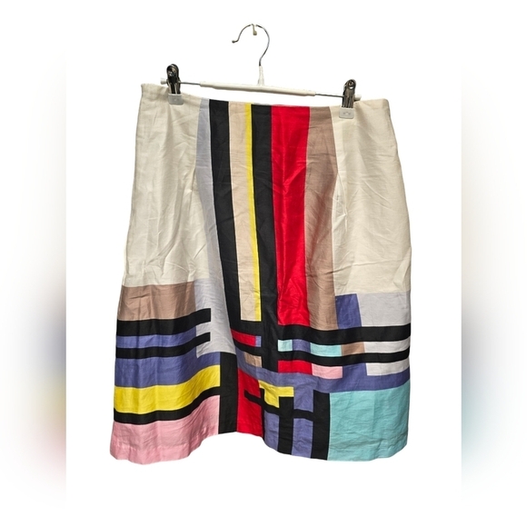Linea Domani Skirt Size 10 Womens Multicolor Geometric - Picture 2 of 9